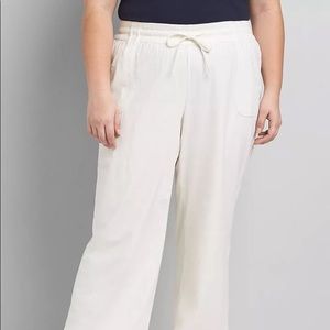 NWT Lane Bryant Wide Leg White Linen Pants Size 14-16
